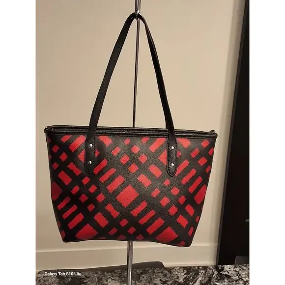 Coach mini city zip tote in wild plaid - Picture 2 of 10